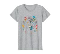 Singe Monkey DJ Casque & Lunettes de Soleil Fête Gorille Mus T-Shirt, Femme, Gris Chiné, M