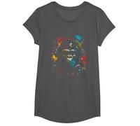 Singe Monkey DJ Casque & Lunettes de Soleil Fête Gorille Mus T-Shirt, Fille, Asphalte, M