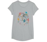 Singe Monkey DJ Casque & Lunettes de Soleil Fête Gorille Mus T-Shirt, Fille, Gris Chiné, M