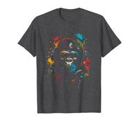 Singe Monkey DJ Casque & Lunettes de Soleil Fête Gorille Mus T-Shirt, Homme, Chiné Foncé, M