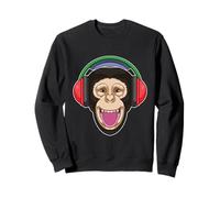 Singe Musicien Écouteurs Musique Sweatshirt