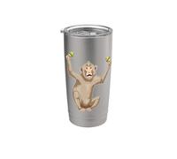 Singe Musicien Maracas Musique Gobelet isotherme en acier inoxydable double paroi