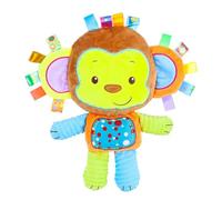 Singe Peluche Jouet Apaisante Bébé, Jouets Sensoriel à Fort Contraste Bébé avec Étiquette de Couleur, Doudou et Compagnon Bébé, Jouet Montessori Bébé Eveil 0-12 Mois, Cadeau de Naissance