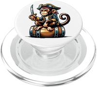 Singe Pirate Amusant avec Une épée Assise sur Un tonneau PopSockets PopGrip pour MagSafe