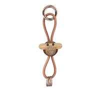 Singe porte-clés métal doré avec cuir naturel Kay Bojesen - 5709513396659