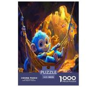 Singe Puzzle 1000 Pieces Cadeau Unique Animaux Jeu Éduchatif Challenge Toy À De Qualité Supérieure Peinture Art pour Adultes Et Enfants À Partir De 14 Ans 38x26cm/1000pcs