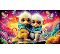 Singe Puzzle 1000 pièces Papier recyclé Jeux éducatifs Jeu Stimulant pour Adultes et Enfants de 12 Ans et Plus 38x52cm/1000pcs