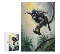 Singe Puzzle 300 Pièces Vision 3D Famille Edificio du Paysage Jouet Éducatif Créatif Cadeau Unique Décoration Moderne Relaxation Artistique 300 PCS