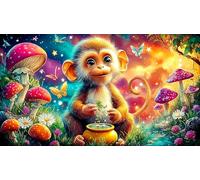 Singe Puzzle de 1000 pièces pour Enfants de 12 Ans Cadeaux d'anniversaire pour Grands Enfants 75x50cm/1000pcs