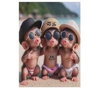 Singe Puzzle en Bois 300 Pièces pour Adultes Et Enfants, Puzzles Impossible, Jeu De Patience Coloré, À Partir De 12 Ans 42×30cm