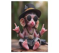 Singe Puzzle en Bois Enfant 300 Pièces - Jeu Educatif Motricité Fine Et Concentration - Puzzles pour Adultes 42×30cm