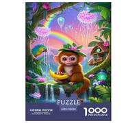 Singe Puzzles 1000 Pieces Cadeau Unique Animaux Jeu Éduchatif Challenge Toy À De Qualité Supérieure Peinture Art pour Adultes Et Enfants 70x50cm/1000pcs