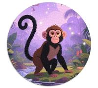Singe Puzzles 1000 Pièces Cadeau Unique Animaux Jeu Éduchatif Challenge Toy À De Qualité Supérieure Peinture Art pour Adultes Et Enfants À Partir De 14 Ans 1000pcs (67.5x67.5cm)