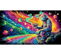 Singe Puzzles 1000 Pieces Cadeau Unique Jeu éduchatif défi Jouet de qualité supérieure Peinture Art pour Adultes et Enfants à partir de 12 Ans 38x52cm/1000pcs