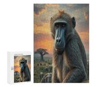Singe Puzzles 300 Pièces Moderne Artistique Edificio du Paysage Relaxation pour Adultes Et Enfants Challenge 3D Décoration Intérieure Assemblage Amusant 300 PCS