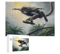 Singe Puzzles 300 Pièces Qualité Supérieure Edificio du Paysage Décoration Intérieure Artistique Relaxant pour Famille Challenge Difficile Vision 3D 300 PCS