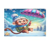 Singe Puzzles Adulte 1000 Pieces Cadeau Famille Puzzle Classique 3D EnfFourmisJouet en Bois Cadeau Unique （75×50cm）