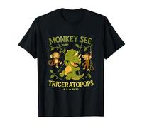 Singe See Triceratops More Dino Jungle Swing Graphic T-Shirt