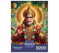 Singe Set De 1000 Pièces Papier Recyclé Hindu Deity Singe in Ornate Setting Puzzle Adulte Facile À Ranger Casse-tête Engageant Activité Lien Familial Heures Divertissement 70x50cm/1000pcs