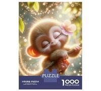 Singe Set De 1000 Pièces Papier Recyclé Singe Floating in Magical Starry Space Puzzle Adulte Amateurs De Puzzle Adultes Facile À Ranger Loisirs À La Maison 52x38cm/1000pcs
