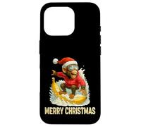 Singe Skieur drôle Tenue d'hiver et de Noël Coque pour iPhone 16 Pro
