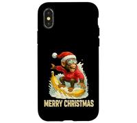 Singe Skieur drôle Tenue d'hiver et de Noël Coque pour iPhone X/XS