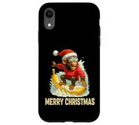 Singe Skieur drôle Tenue d'hiver et de Noël Coque pour iPhone XR