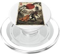 Singe Tire Le Singe Ukiyo-e Japon Soleil Rouge Art Vintage PopSockets PopGrip pour MagSafe