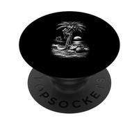 Singe Tropical Coucher de Soleil sur avintage 90s Washout Design PopSockets PopGrip Adhésif