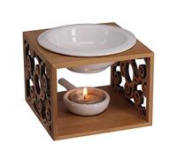 Singeek Brûleur d'huiles essentielles en céramique, bougeoir Floral Creux pour aromathérapie, décoration de Maison, Saint-Valentin (Nuage Aussi)