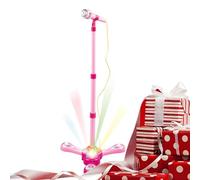 Singendes Mikrofon für Kinder - beleuchtete Unterhaltung, Musikspielzeug mit verstellbarem Ständer und interaktiven Klängen, tragbares Karaoke-Gadget mit lustigen Funktionen für kreatives Spielen und