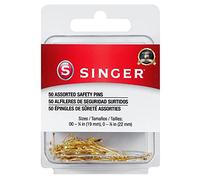 Singer 00224 Lot de 50 épingles à nourrice Assorties Multicolore Plaqué Or