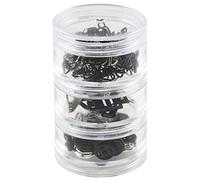 Singer 07400 Lot de 48 Attaches empilables avec Couvercle à vis 48 Crochets et œillets, 24 Boutons-Pression à Coudre, 6 Crochets et Barres