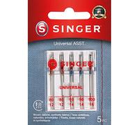 SINGER Aiguilles à Pointe régulière pour Machine à Coudre, Taille 80/11, Tailles 11/14/16 - Lot de 5, 5 Count