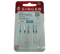 Singer Generic Lot de 5 aiguilles authentiques en chrome type 2022 pour surjeteuse Singer Taille 90/14