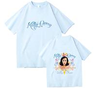 Singer Katy Perry Merch T-Shirts Femmes Hommes Mode Décontracté Col Rond Manches Courtes Streetwear Coton T-Shirt XS~4XL-Blue||s