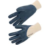 Lot 10 paires de gants nitrile enduction lourde écru/bleu T9 - SINGER - NBR132609
