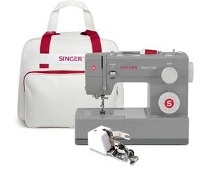 Singer Machine à coudre Heavy Duty 4432 avec sac pour machine et pied surjet CUCIREONLINE en métal gris