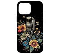 Singer Microphone Vintage karaoké Chanteur Musique Musicien Coque pour iPhone 16 Pro Max