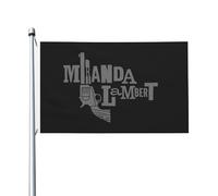 Singer-Miranda Drapeau double face 3 x 5 pi - Bannière de musique country vintage avec œillets, décoration extérieure en polyester pour concerts et maison, noir
