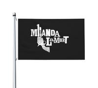 Singer-Miranda Drapeau double face 3 x 5 pi - Bannière de musique country vintage avec œillets, décoration extérieure en polyester pour concerts et maison, noir