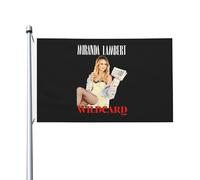 Singer-Miranda Drapeau double face 3 x 5 pi - Bannière de musique country vintage avec œillets, décoration extérieure en polyester pour concerts et maison, noir