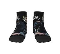 Singer Rock Star - chaussettes à motif funky pour adultes, nouveauté, Design intelligent, chaussettes décontractées en coton pour la randonnée, le sport, cadeaux unisexes，3 Black