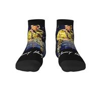 Singer Rock Star - chaussettes à motif funky pour adultes, nouveauté, Design intelligent, chaussettes décontractées en coton pour la randonnée, le sport, cadeaux unisexes，3 Black