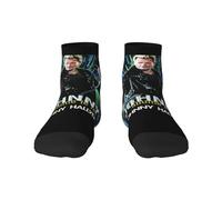 Singer Rock Star - chaussettes à motif funky pour adultes, nouveauté, Design intelligent, chaussettes décontractées en coton pour la randonnée, le sport, cadeaux unisexes，3 Black