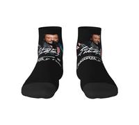Singer Rock Star - chaussettes à motif funky pour adultes, nouveauté, Design intelligent, chaussettes décontractées en coton pour la randonnée, le sport, cadeaux unisexes，3 Black