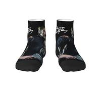 Singer Rock Star - chaussettes à motif funky pour adultes, nouveauté, Design intelligent, chaussettes décontractées en coton pour la randonnée, le sport, cadeaux unisexes，2 Black-2