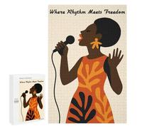Singer with Microphone, Rhythm and Freedom Puzzle-Image pour Adultes, 1000 PCS - Cadeau De Pendaison De Crémaillère, pour Jouer Seul Ou À Plusieurs