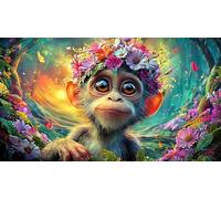 Singes 1000 pièces Puzzle pour Adultes Jeu éducatif détente Jeu Familial Amusant & Stimulant pour Adultes et Enfants de 12 Ans et Plus 70x50cm/1000pcs