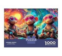 singes Amour Puzzle 1000 Piècessinge Trio pour Experts Papier Recyclé Difficile sans Reflets Édition Limitée Qualité Premium 52x38cm/1000pcs